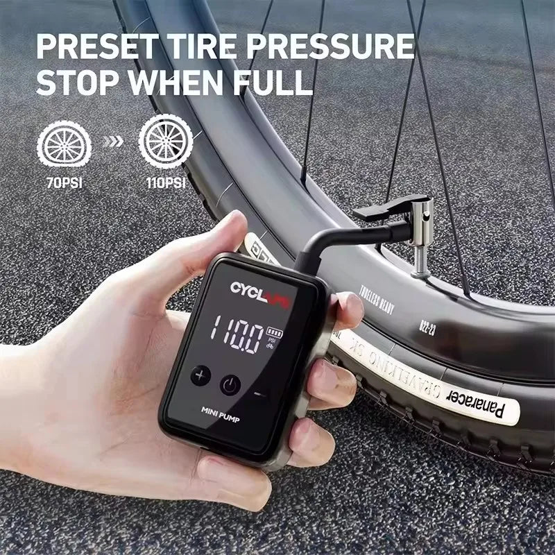 Bicycle Electric Inflation Pump Mini Portable 150Psi High Pressure Air Inflator Bicycle Electric Inflation Pump Mini Portable 150Psi High Pressure Air Inflator
